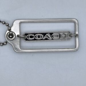 Coach Silver Metal Bar Hangtag 2.25"